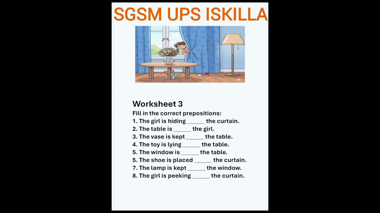 Prepositions Worksheet 3