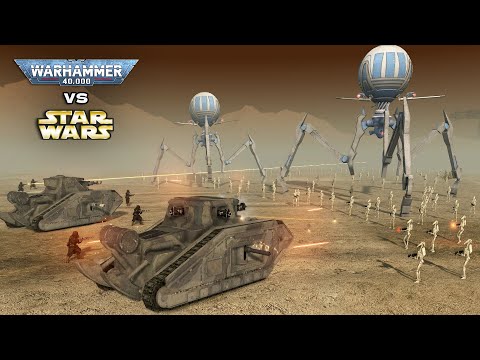 WARHAMMER 40K vs STAR WARS: Death Korps of Krieg vs CIS Battle Droids - Men of War: Assault Squad 2
