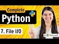 Lecture 7 File Input Output In Python