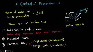 24. Control of Evaporation || Water Resource Engineering