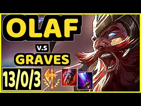 METEOS (OLAF) vs GRAVES - 13/0/3 KDA JUNGLE GAMEPLAY - NA Ranked GRANDMASTER