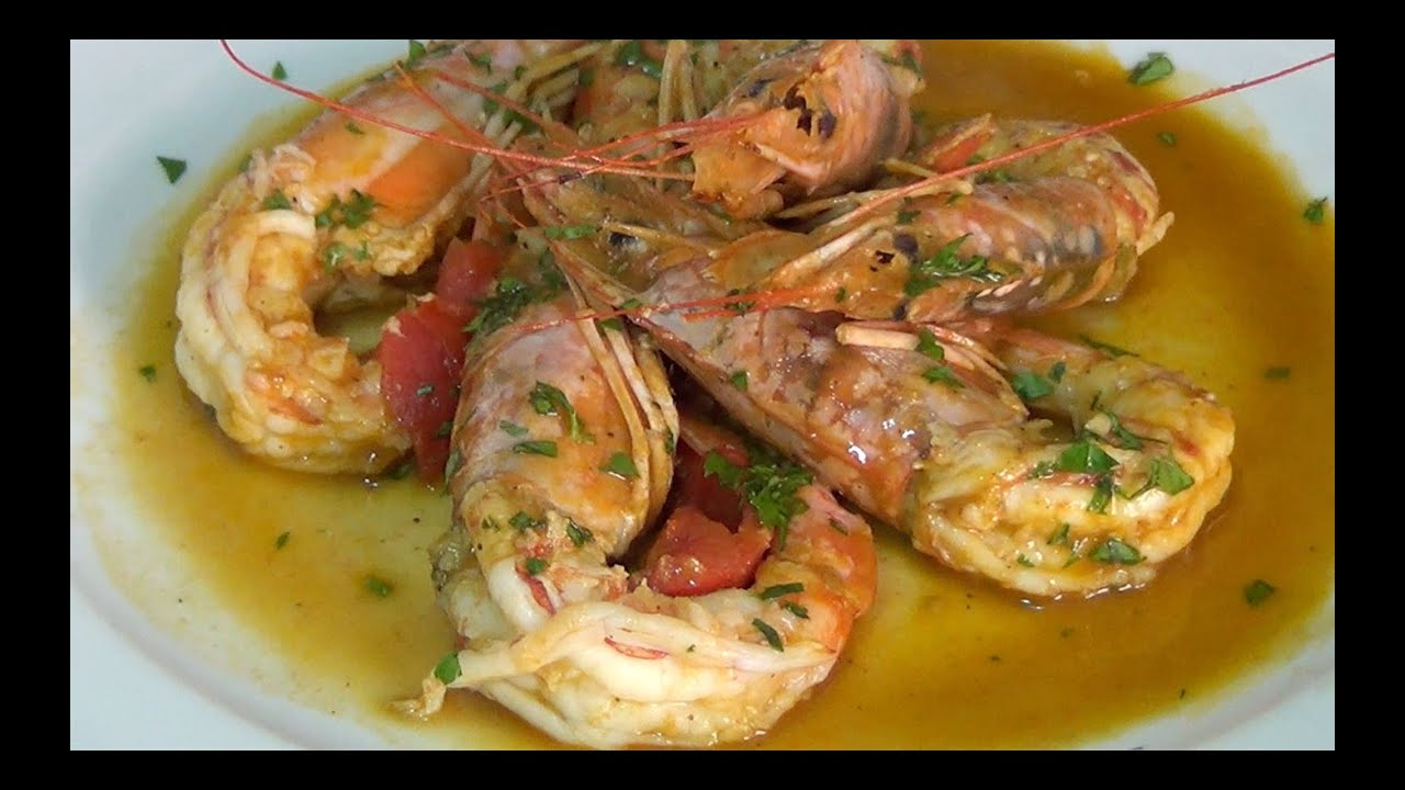 Gamberoni saltati al vino bianco