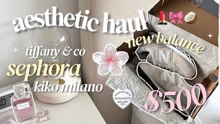 buying my wishlist 🎀 shopping haul, unboxing (sephora, tiffany & co, new balance, etc.)