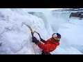 Ice Climbing Frozen Niagara Falls - Will Gadds.