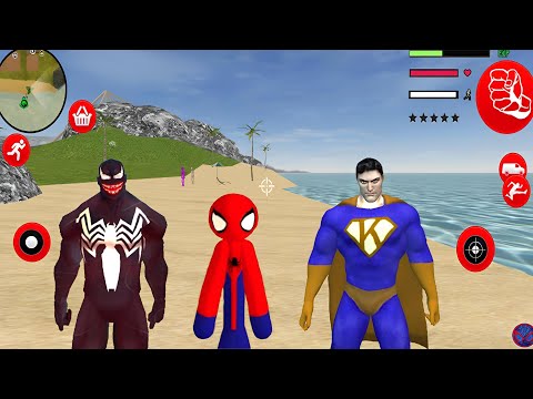 Superhero Stickman Game - The Amazing Spider-StickMan Rope Hero #2 - Android Gameplay