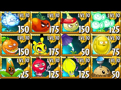 All ELECTRIC Plants Power-Up Vs Brickhead Zombie! WIN The Game! in Plants vs Zombies 2 Mod