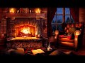 Stormy Night Cozy Cabin Ambience with Relaxing Rain and Fireplace Sounds for Sleeping and Reading