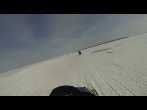 St. Ignace to Mackinac Island snowmobile Christrmas...