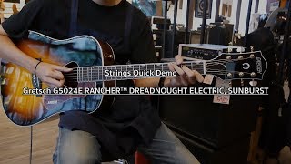 Video thumbnail for Strings Quick Demo : Gretsch G5024E RANCHER™ DREADNOUGHT ELECTRIC, SUNBURST by Strings Shop
