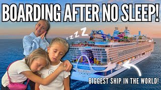 We SURVIVED a Red-Eye to ICON OF THE SEAS | Boarding The BIGGEST Cruise Ship! No Sleep, No Problem!