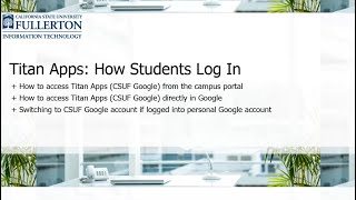 CSUF Titan Apps: How Students Log In