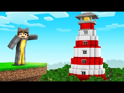 I Built A HUGE LIGHTHOUSE In Our NEW Minecraft World!