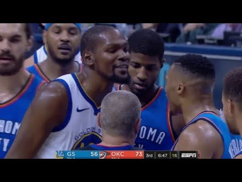 Kevin Durant vs Russel Westbrook - they really hate each other (11.22.2017)