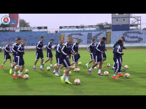 Tréning Slovana pred zajtrajším megazápasom s Neapolom