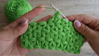 Crochet Jasmine Stitch 🌸  Beautiful Unique Pattern