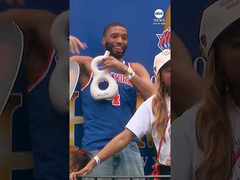 Knicks players celebrate NBA Finals win with parade in downtown New York City