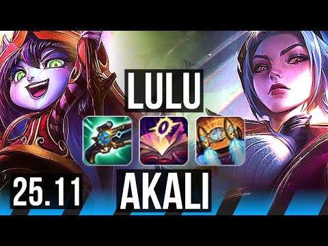 LULU vs AKALI (MID) | 7 solo kills, Legendary | KR Master | 25.11
