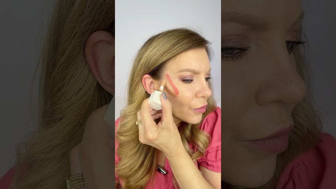 Truque de contorno e blush fácil para pele madura.  #makeup #contorno #blush