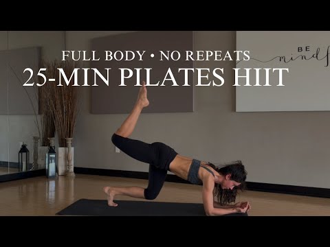 25-Min Pilates HIIT | Full Body | No Repeats | No Standing (No Equipment)