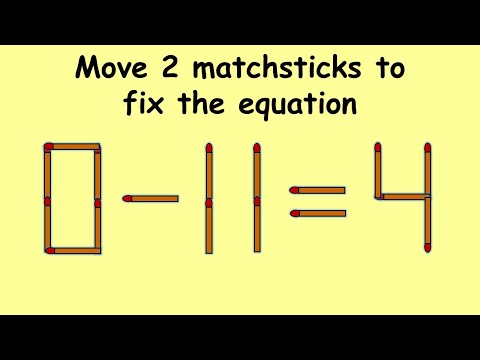 0-11=4 can you make this possible? | Match stick puzzle #155 | Puzzles with Answer