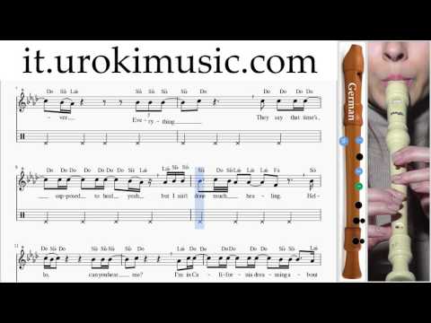 Lezioni di Flauto Dolce G  Adele Hello Parte#2 Melodia Tutorial Spartito Imparare Insegnante Metodi