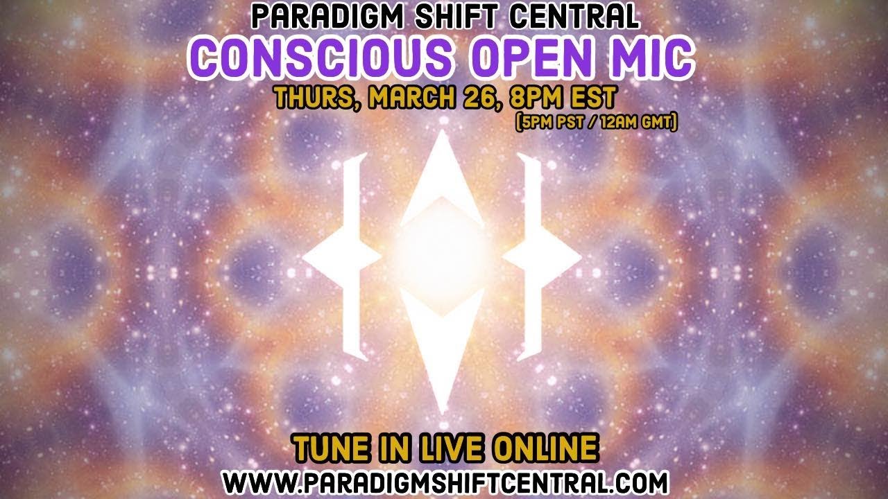 Paradigm Shift Central community at a live Conscious Open Mic