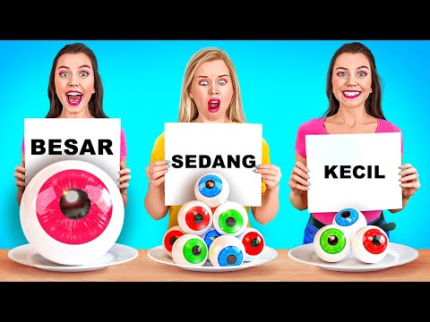 MAKANAN BESAR VS MAKANAN SEDANG VS MAKANAN KECIL || Tantangan 1000 Lapis Makanan oleh 123 GO! FOOD