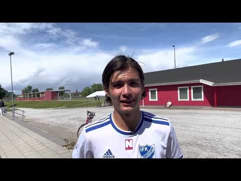 Emil Sjögren i IFK Simrishamn efter 3-0-segern borta mot Prespa Birlik.