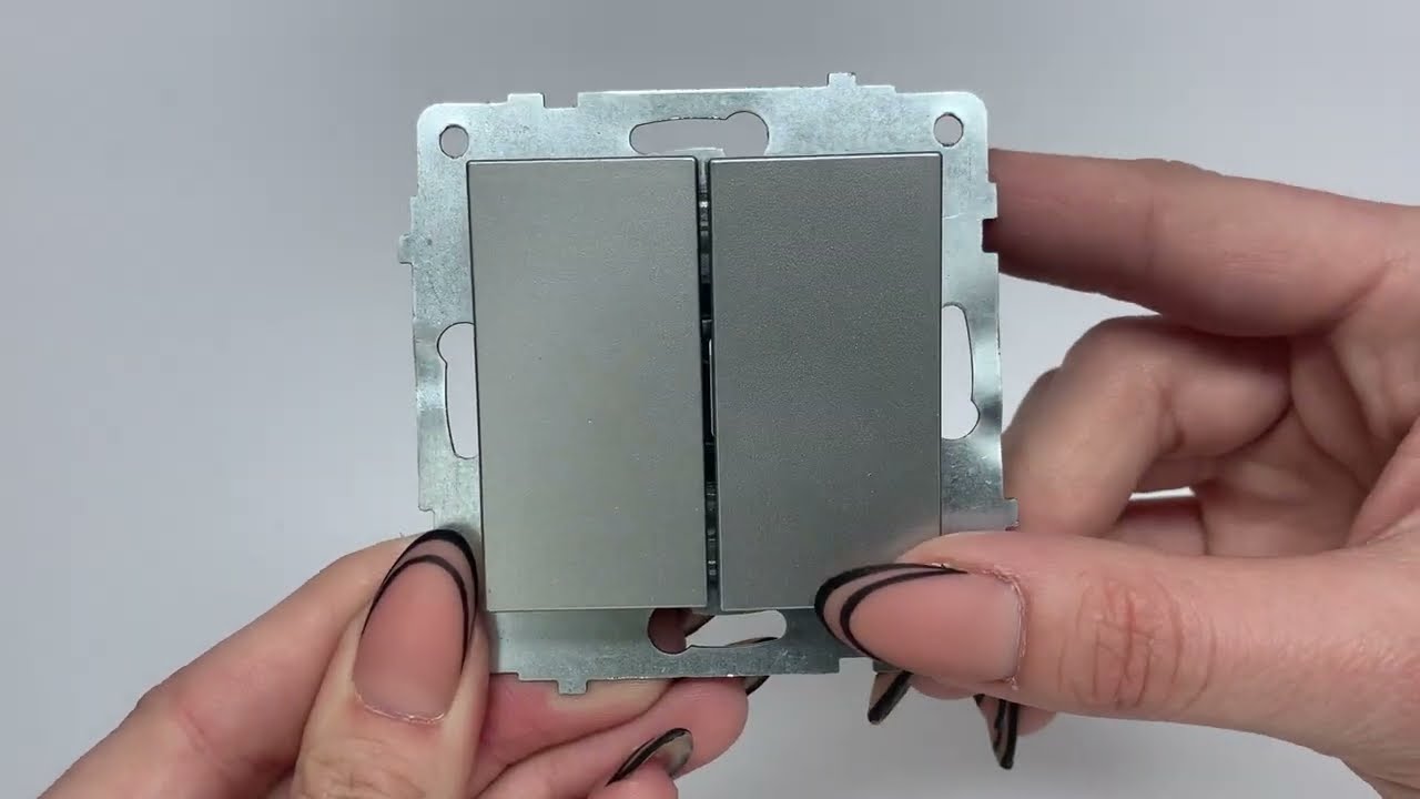 Выключатель двухклавишный OVIVO Grano серебро (600-000210-202)