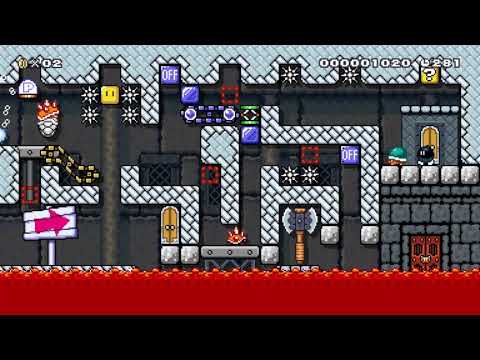 SMM2 - 1 Screen: The Floor is Hot Lava - By MCSquared [Speedrun 0:22:605]  (Super Mario Maker 2)