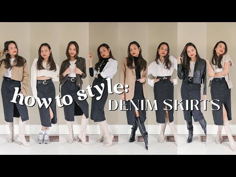 HOW TO WEAR & STYLE: DENIM MAXI SKIRTS (10 Outfits for...