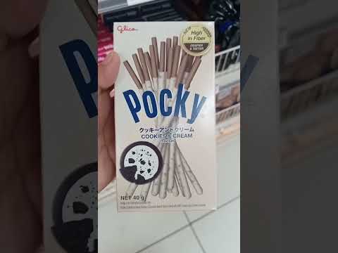 Pocky cookies & cream flavour #asmr #satisfying #shorts #viral #trending #youtubeshorts