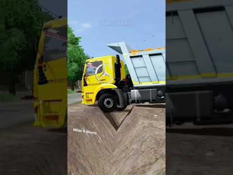 Tipper Truck On Pothole 😀😀 #shorts