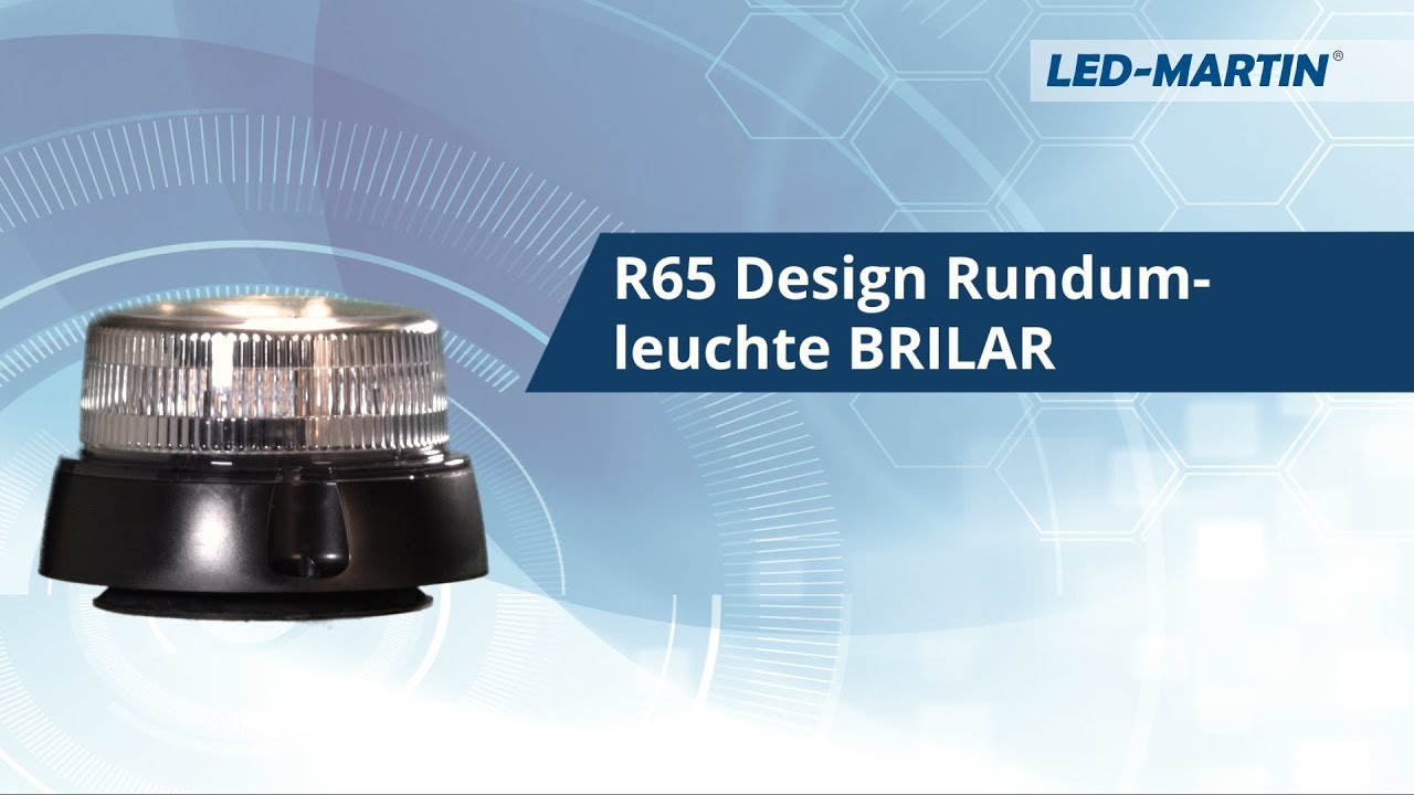 R65 Design Rundumleuchte BRILAR Doppelblitz - orange - flach