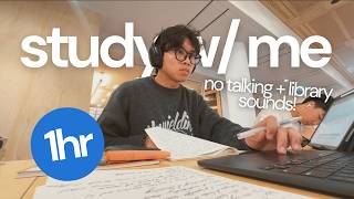 ⏰ 1hr study with me: exam study at the state library 🇦🇺 — no talking + library sounds