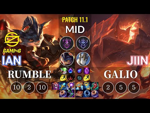 OZ Ian Rumble vs Jiin Galio Mid - KR Patch 11.1