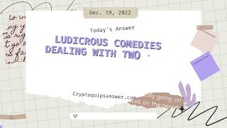 Today's Cryptoquip Answer for 12/19/2022