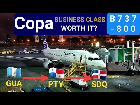 Relatório de viagem em classe executiva Copa B737-800 Cidade da Guatemala - Cidade do Panamá - Santo Domingo |4K|