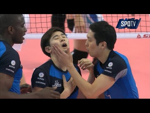 [프로배구] '이게 성공 할 줄 몰랐어..' 엄청난 속공 보여준 노재욱-최민호 (03.02)