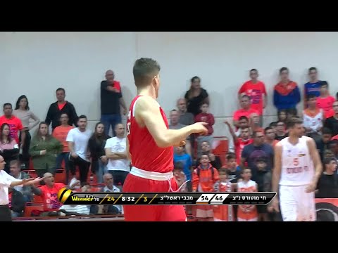 Adam Ariel 3-pointers in Hapoel Ness-Ziona vs. Maccabi Rison LeZion