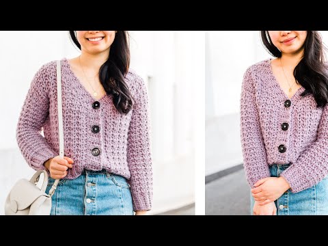 Crochet Chunky Cropped Cardigan with Buttons! Free...