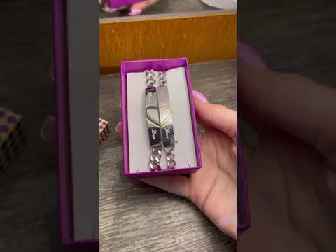 Подарок парню девушке парные браслеты "Две половинки сердца" чистая медицинская сталь в сувенирной коробочке - фото 2 - id-p2301016196