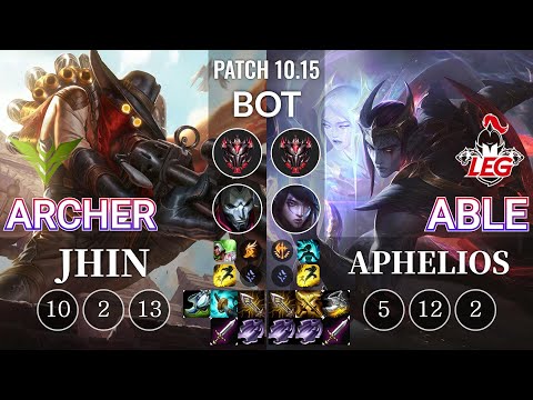 V3 Archer Jhin vs LEG Able Aphelios Bot - KR Patch 10.15
