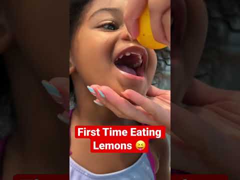 NOVA'S FIRST TIME EATING LEMONS #shorts