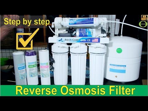How to install a reverse osmosis water purification system - 6 stages - all steps shown