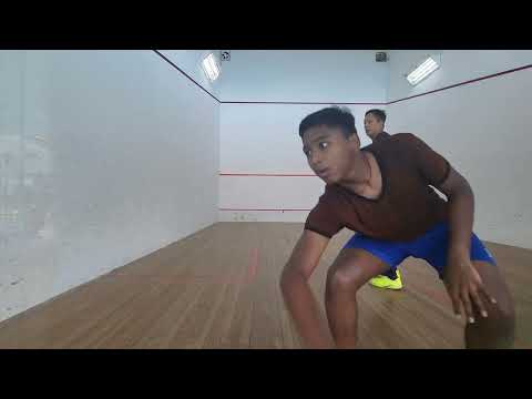 S.Ep142 Squash w Allan Soyza, the James Willstrop trick shot & Justin Tan & Gajenranath. Game 1.