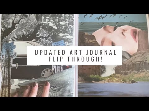 art journal flip through ✂️ updated glue book/scrapbook with collage art!