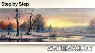 Remember That Winter Sunset Walk? | Painting the Memory in Watercolor