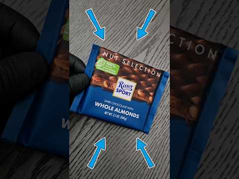 Ritter Sport Dark Chocolate with Whole Almonds! #netweight #chocolate #asmr #satisfying