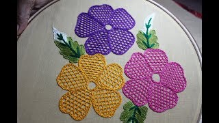 Hand Embroidery Designs  Net stitch design for cus